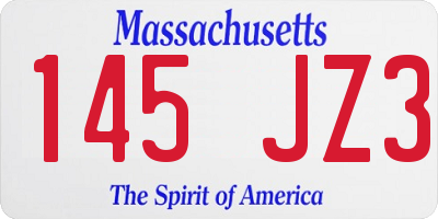 MA license plate 145JZ3