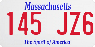 MA license plate 145JZ6