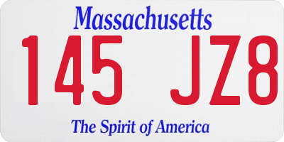 MA license plate 145JZ8
