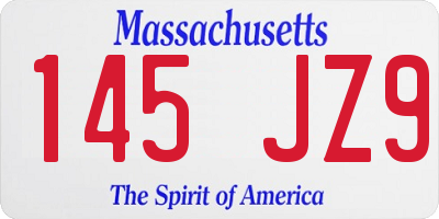 MA license plate 145JZ9