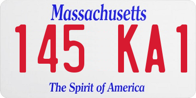 MA license plate 145KA1