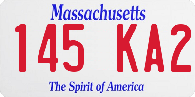 MA license plate 145KA2