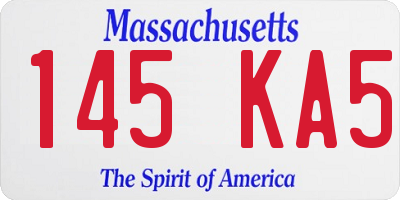 MA license plate 145KA5
