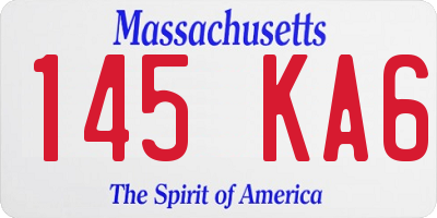MA license plate 145KA6