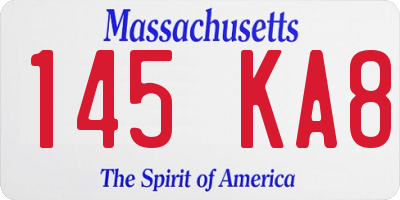 MA license plate 145KA8