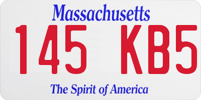 MA license plate 145KB5