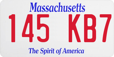 MA license plate 145KB7