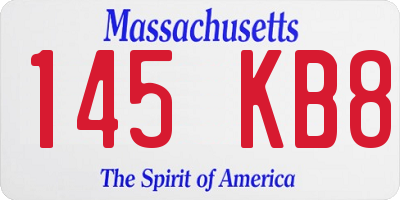 MA license plate 145KB8