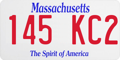 MA license plate 145KC2