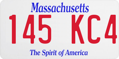 MA license plate 145KC4