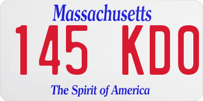 MA license plate 145KD0