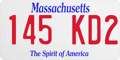 MA license plate 145KD2