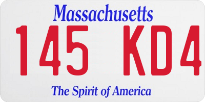 MA license plate 145KD4
