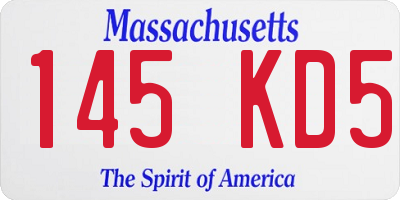 MA license plate 145KD5