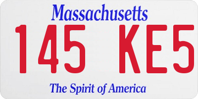 MA license plate 145KE5