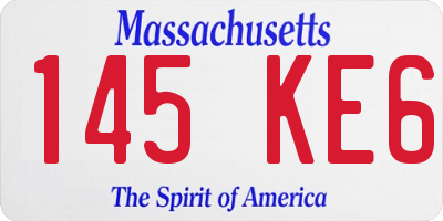 MA license plate 145KE6
