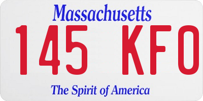 MA license plate 145KF0