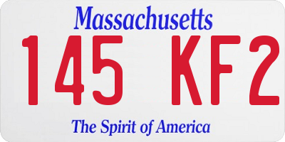 MA license plate 145KF2