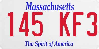 MA license plate 145KF3