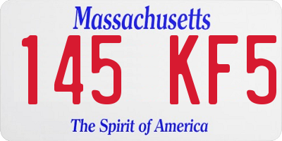 MA license plate 145KF5