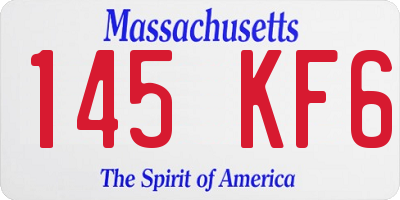 MA license plate 145KF6