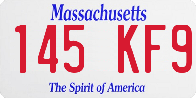 MA license plate 145KF9