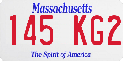 MA license plate 145KG2
