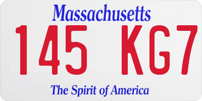 MA license plate 145KG7