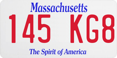 MA license plate 145KG8