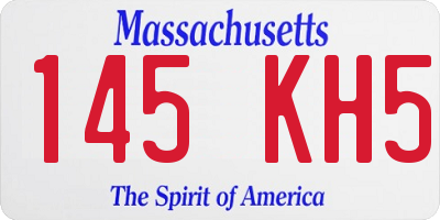 MA license plate 145KH5