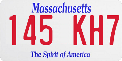 MA license plate 145KH7