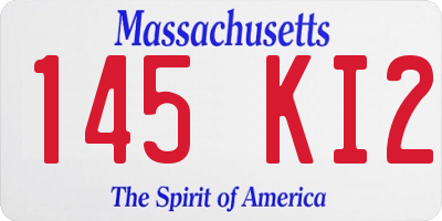 MA license plate 145KI2