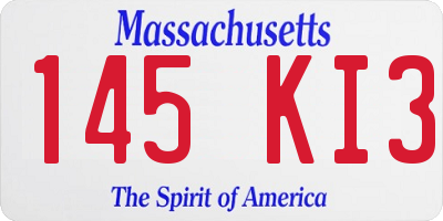 MA license plate 145KI3