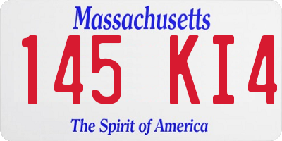 MA license plate 145KI4