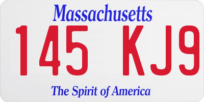 MA license plate 145KJ9