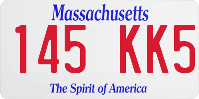 MA license plate 145KK5