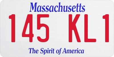MA license plate 145KL1