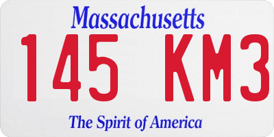 MA license plate 145KM3