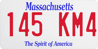 MA license plate 145KM4
