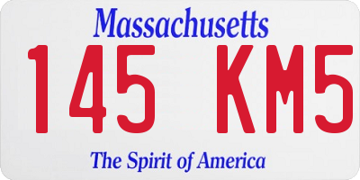 MA license plate 145KM5