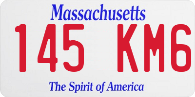 MA license plate 145KM6