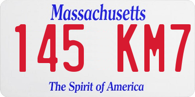 MA license plate 145KM7