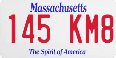 MA license plate 145KM8