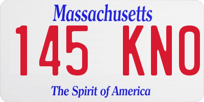 MA license plate 145KN0