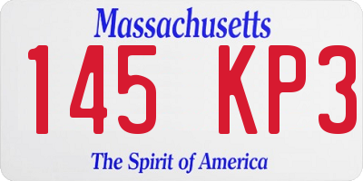 MA license plate 145KP3