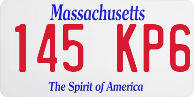 MA license plate 145KP6