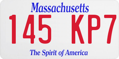 MA license plate 145KP7