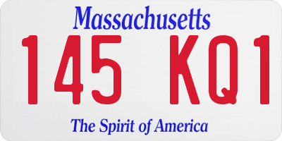 MA license plate 145KQ1
