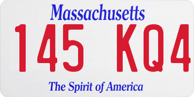MA license plate 145KQ4