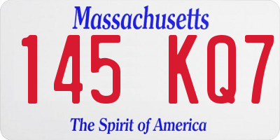 MA license plate 145KQ7